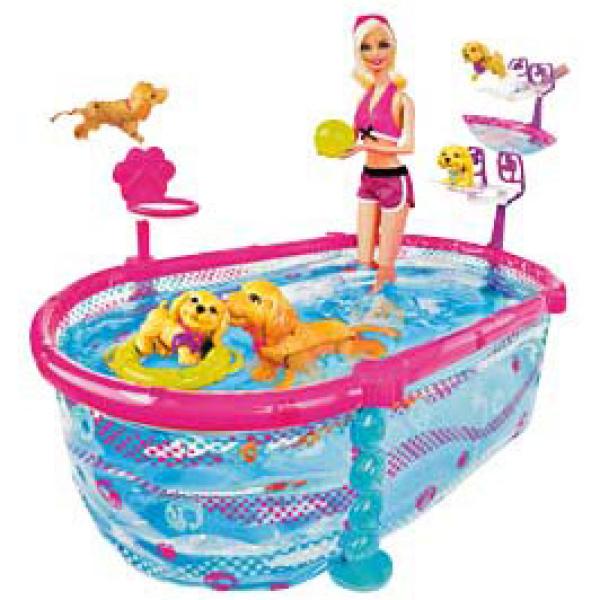 barbie puppy swim school pool