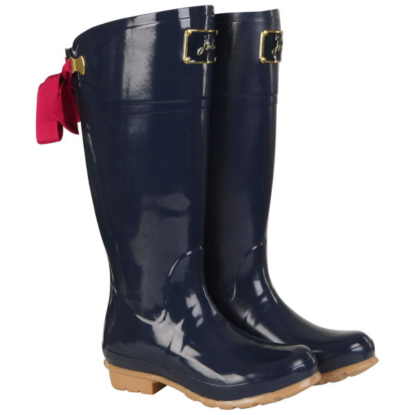 Joules Women's Evedon Bow Back Wellies - Navy | FREE UK Delivery | Allsole