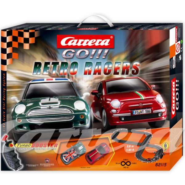 Carrera Go Slot Car Set Retro Racers Fiat 500 And Mini
