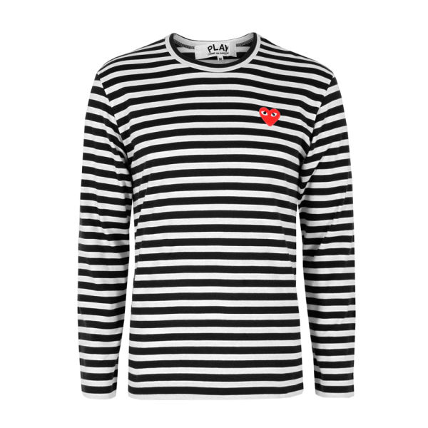cdg black and white striped shirt