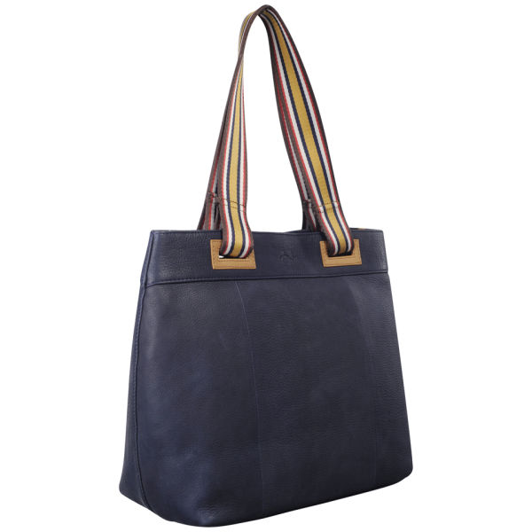 Joules Leather Tote Bag Navy