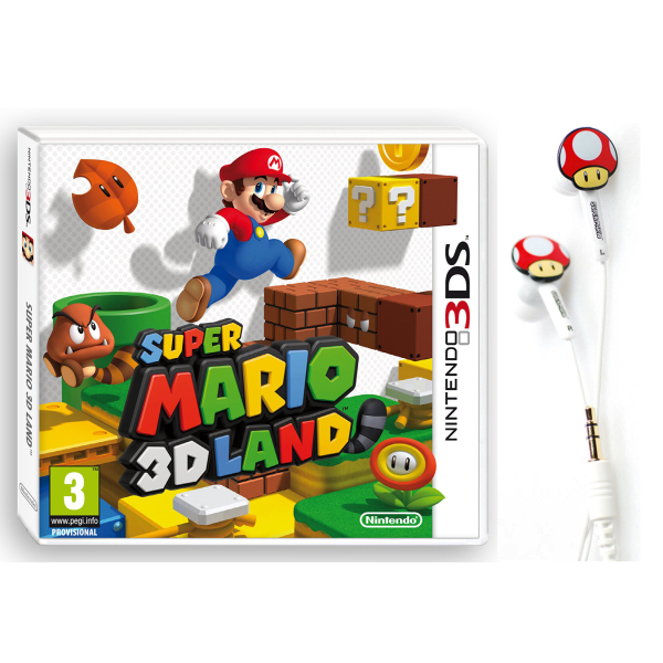 Super Mario 3d Land Bundle With Super Mario In Ear Headphones