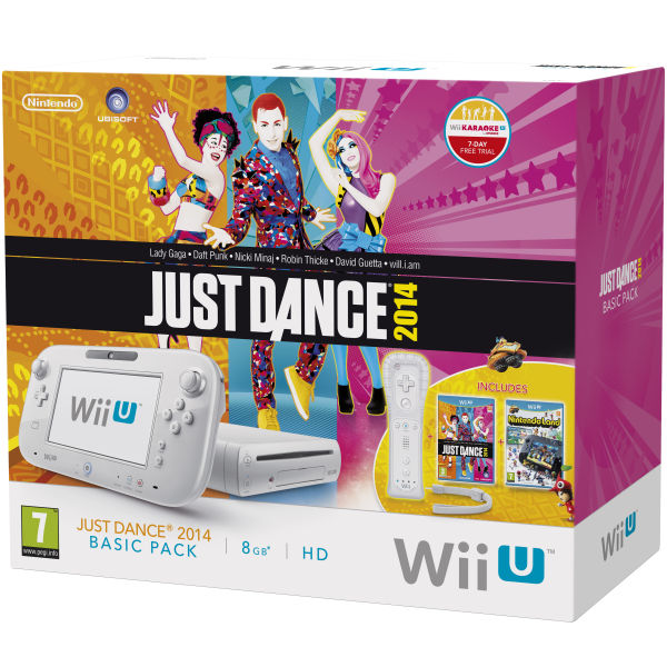 Wii U Console 8GB Basic Pack Bundle White (Includes Just Dance 2014
