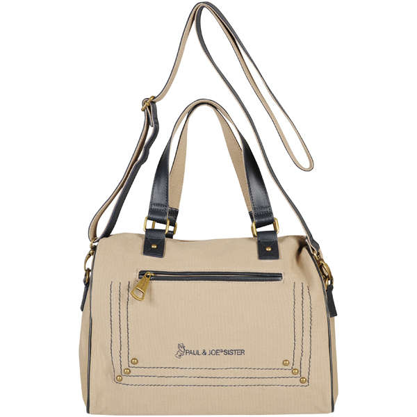 Paul Joe Sister Lope Contrast Trim Bowling Bag Natural Navy
