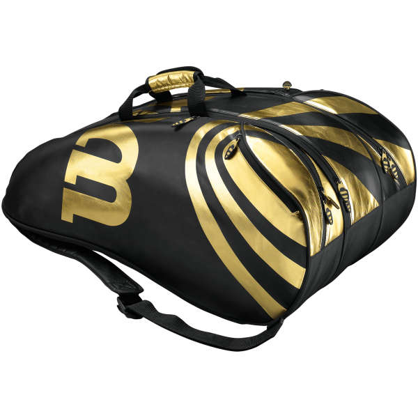 wilson tennis bag black gold