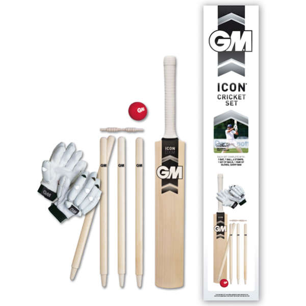 Gunn and Moore Icon Cricket Set (Bat, Ball, Gloves, Stumps, Bail, Bag