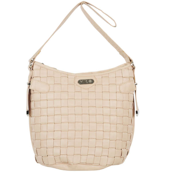 white woven shoulder bag