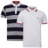 Penn Men's 2 Pack Stripe Polo & Tipped Polo - Grey/Navy and White/Red Penn Men's 2 Pack Stripe Polo & Tipped Polo - Grey/Navy and White/Red