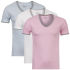 55 Soul Men's 3-Pack V-Neck T-Shirt - White/Pink/Blue 55 Soul Men's 3-Pack V-Neck T-Shirt - White/Pink/Blue