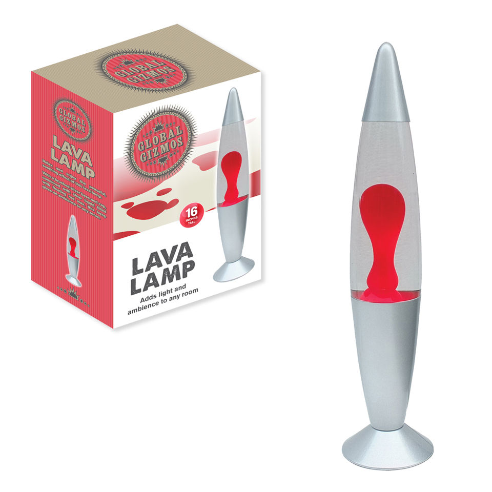 16 Inch Clear Lava Lamp Red Wax IWOOT