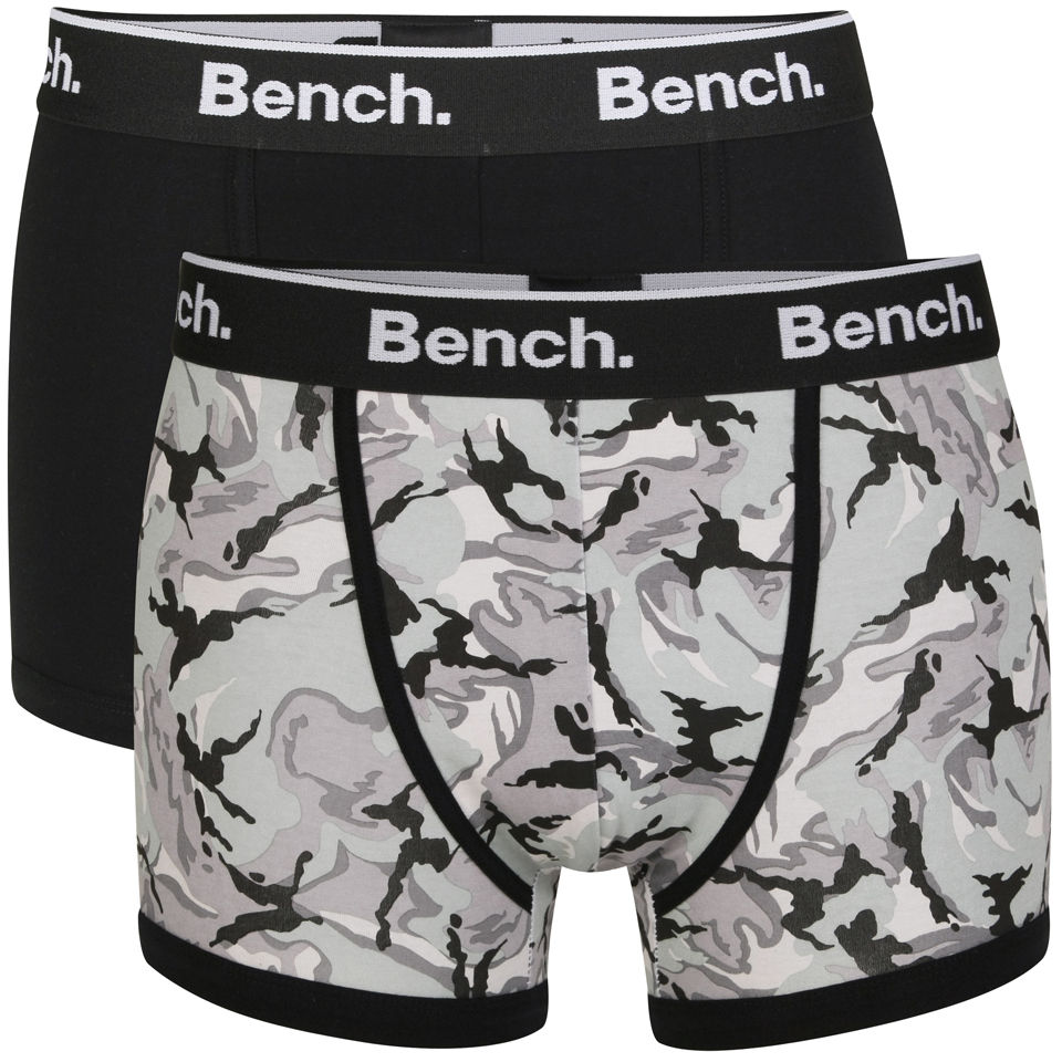 Bench Men S 2 Pack Camo Boxer Black Mens Underwear Zavvi