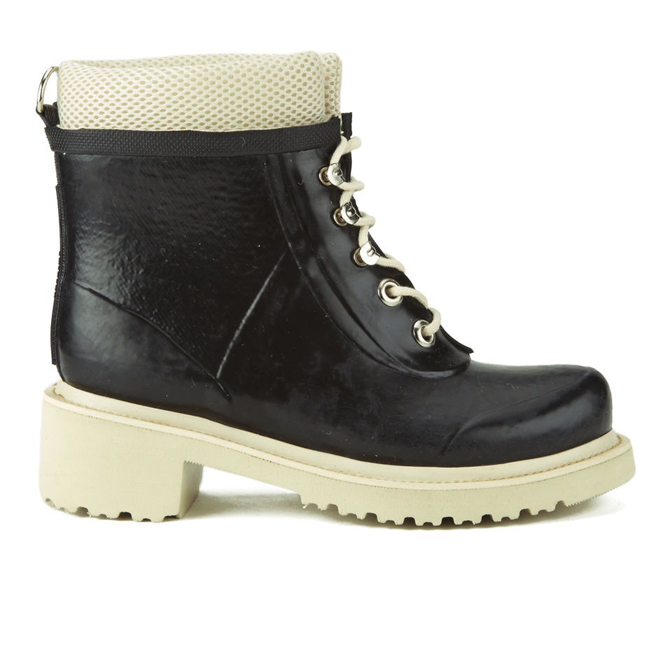 Ilse Jacobsen Women's Lace Up Work Boots with Mesh - Black Womens Footwear | TheHut.com