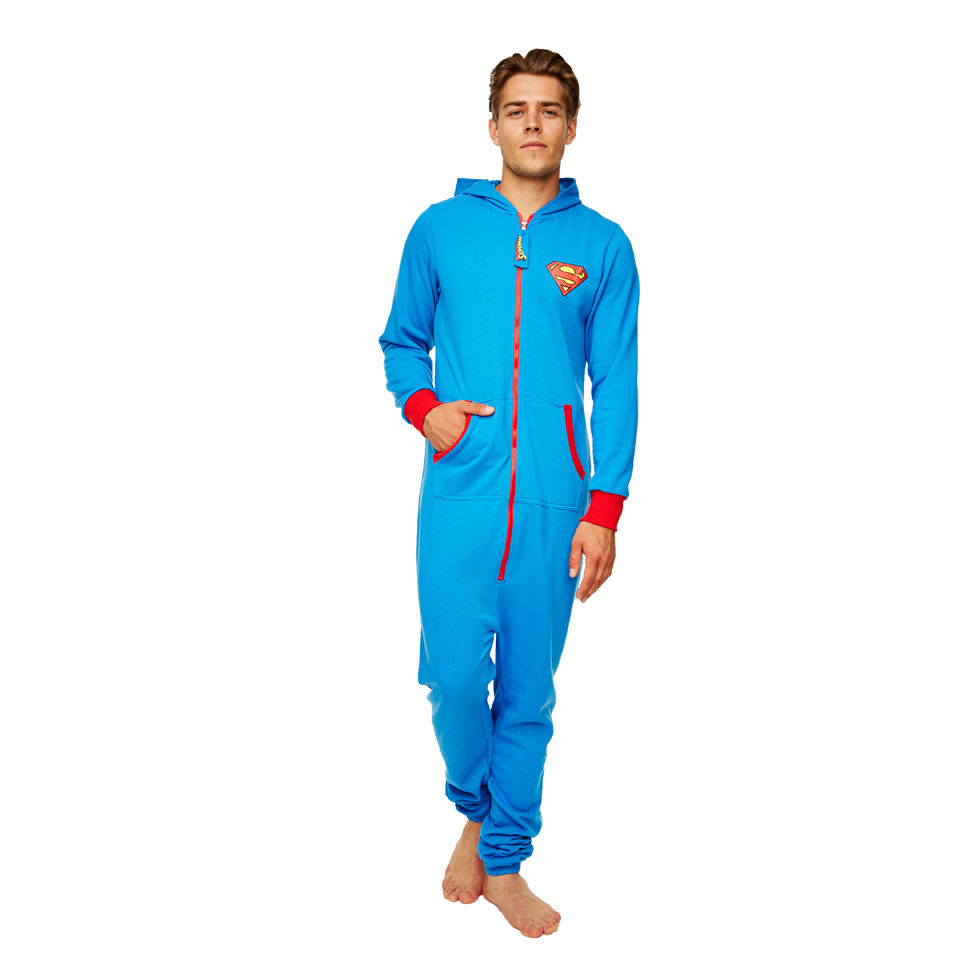 DC Comic Men's Superman Adult Jumpsuit - Blue - IWOOT UK