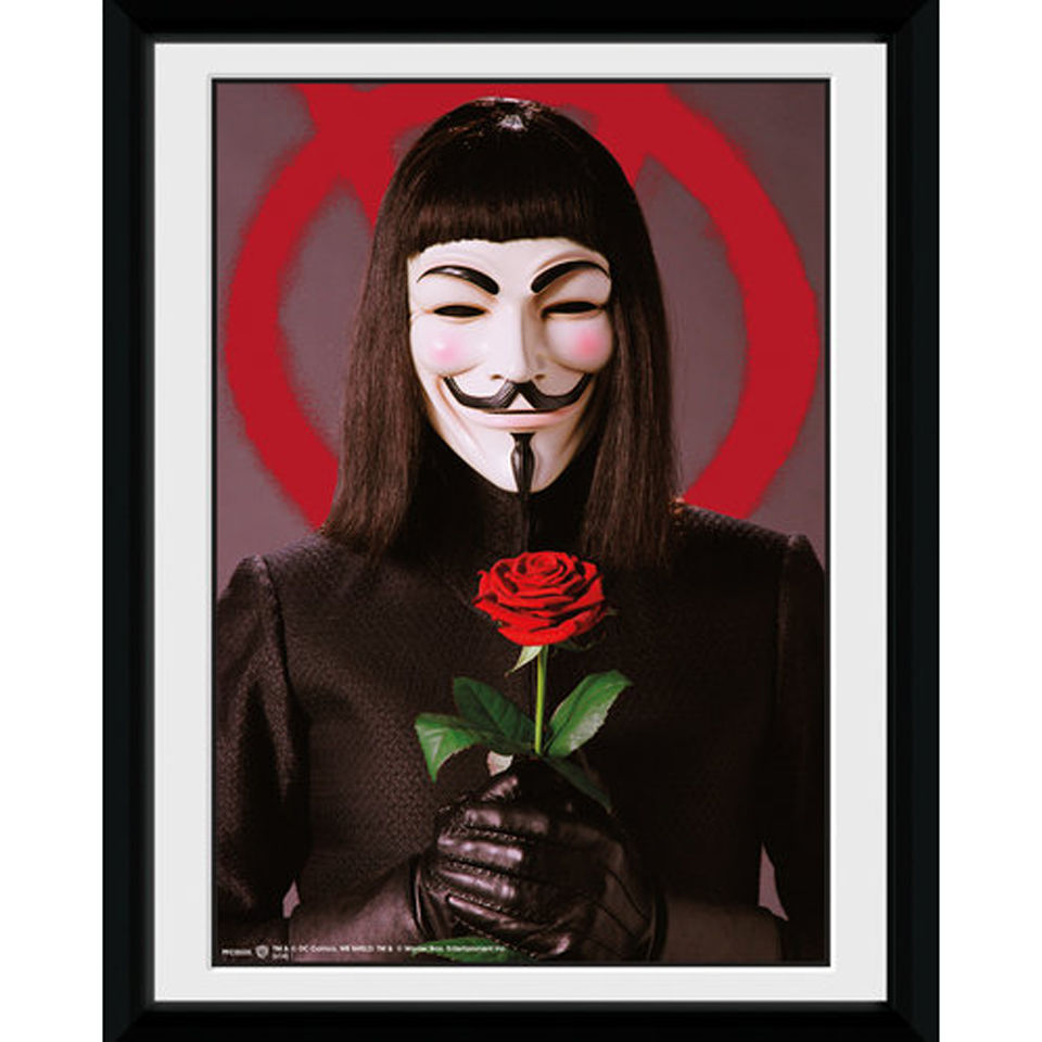V For Vendetta Rose 8x6 Framed Photographic My Geek Box