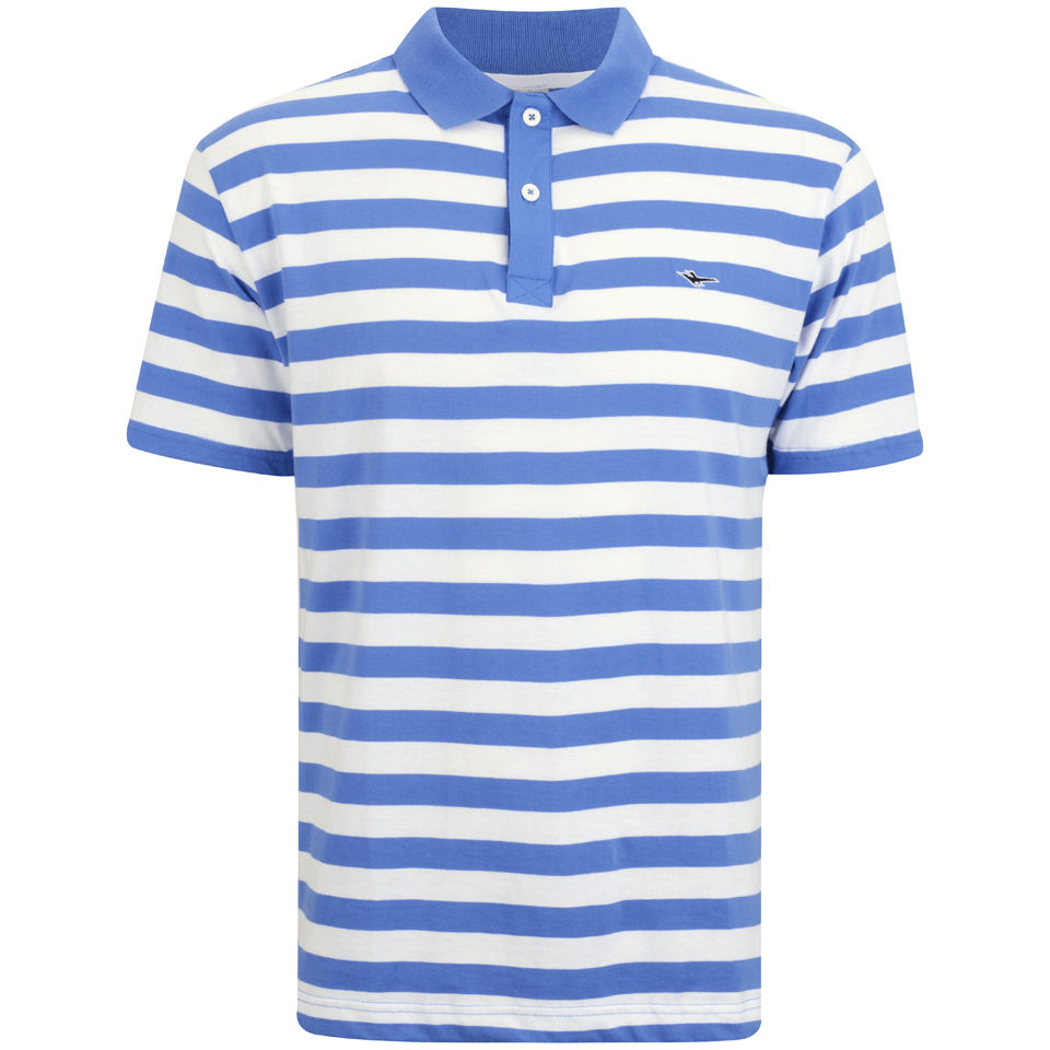 Gola Men's Yarn Dyed Stripe Polo Shirt - Optic White/Blue Clothing | Zavvi