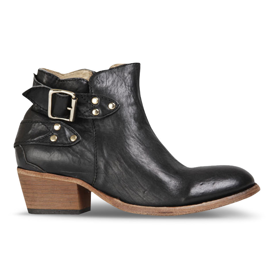 H Shoes by Hudson Women's Bora Leather Heeled Ankle Boots - Black ...