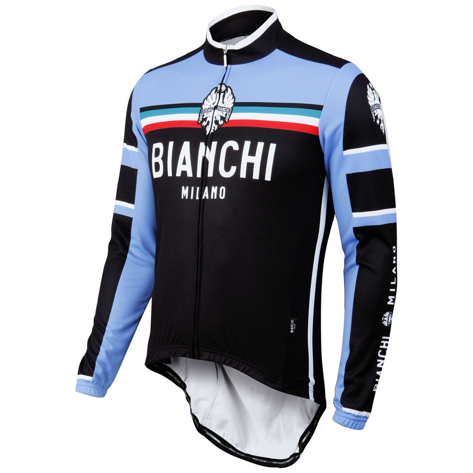 Bianchi Men's Bivona Performance Long Sleeve Jersey - Black | ProBikeKit UK