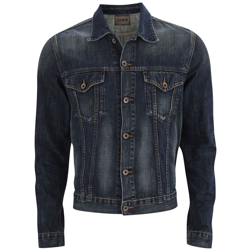 Edwin Men S Dark Blue Denim Jacket Vintage Wash Probikekit Com