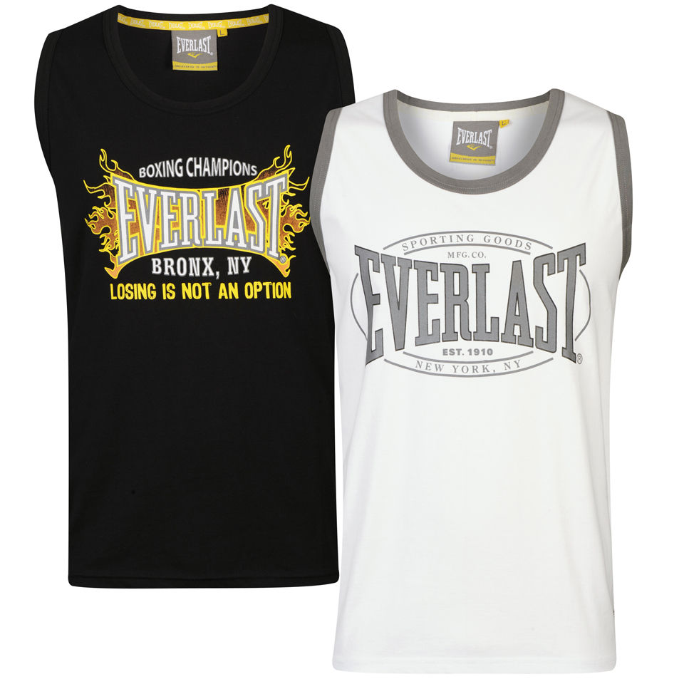 Everlast Men S 2 Pack Vest Tops Black White Clothing Zavvi Us