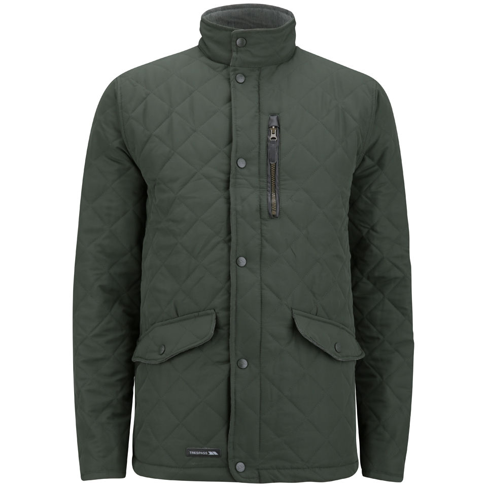 trespass mens argyle quilted jacket olive trespass mens argyle quilted jacket olive