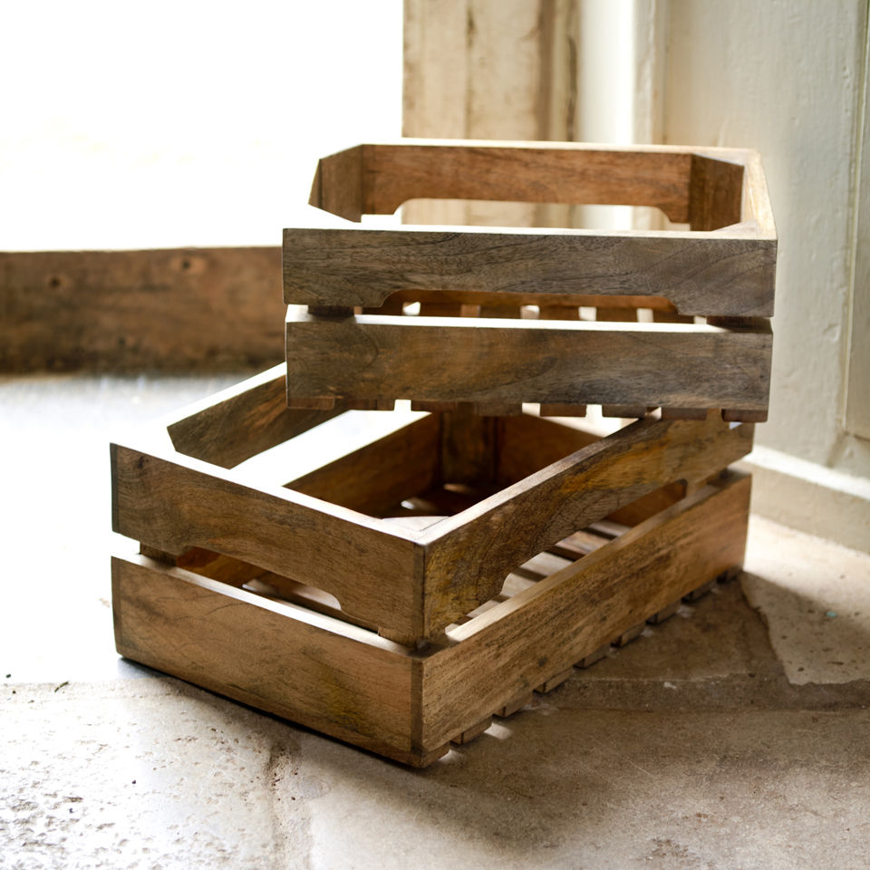 Nkuku Ahanti Mango Wood Storage Boxes - Natural - Small 