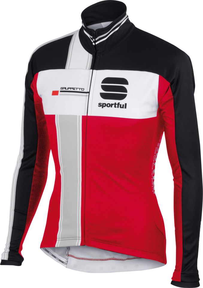 Sportful Gruppetto Men S Partial Ws Jacket Red White Grey Probikekit Uk