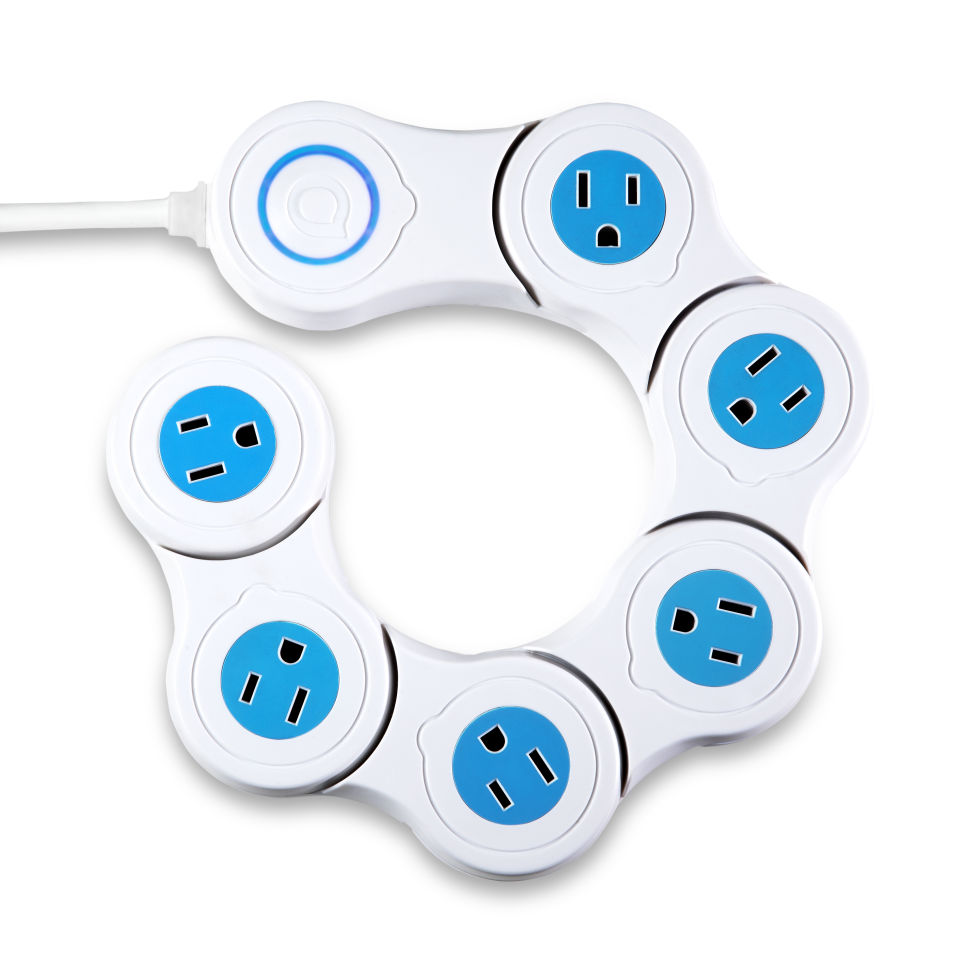 Quirky Pivot Power Flexible Extension Plug White IWOOT