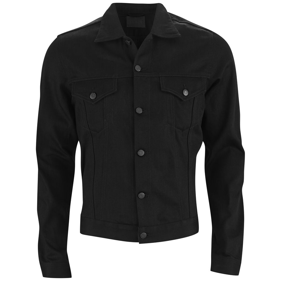 Edwin Men S White Listed Black Denim Jacket Unwashed