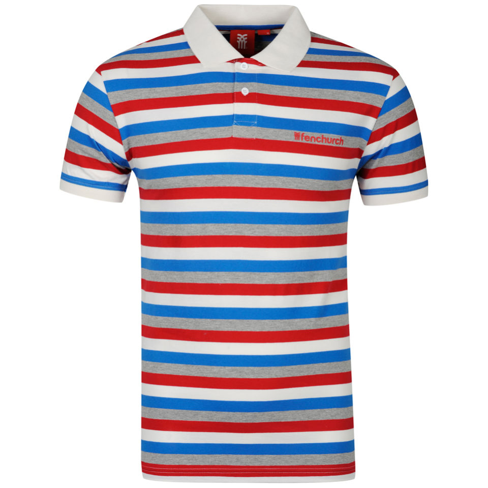Fenchurch Men S Mills Polo Shirt Bright Blue Stripe Clothing Zavvi Us