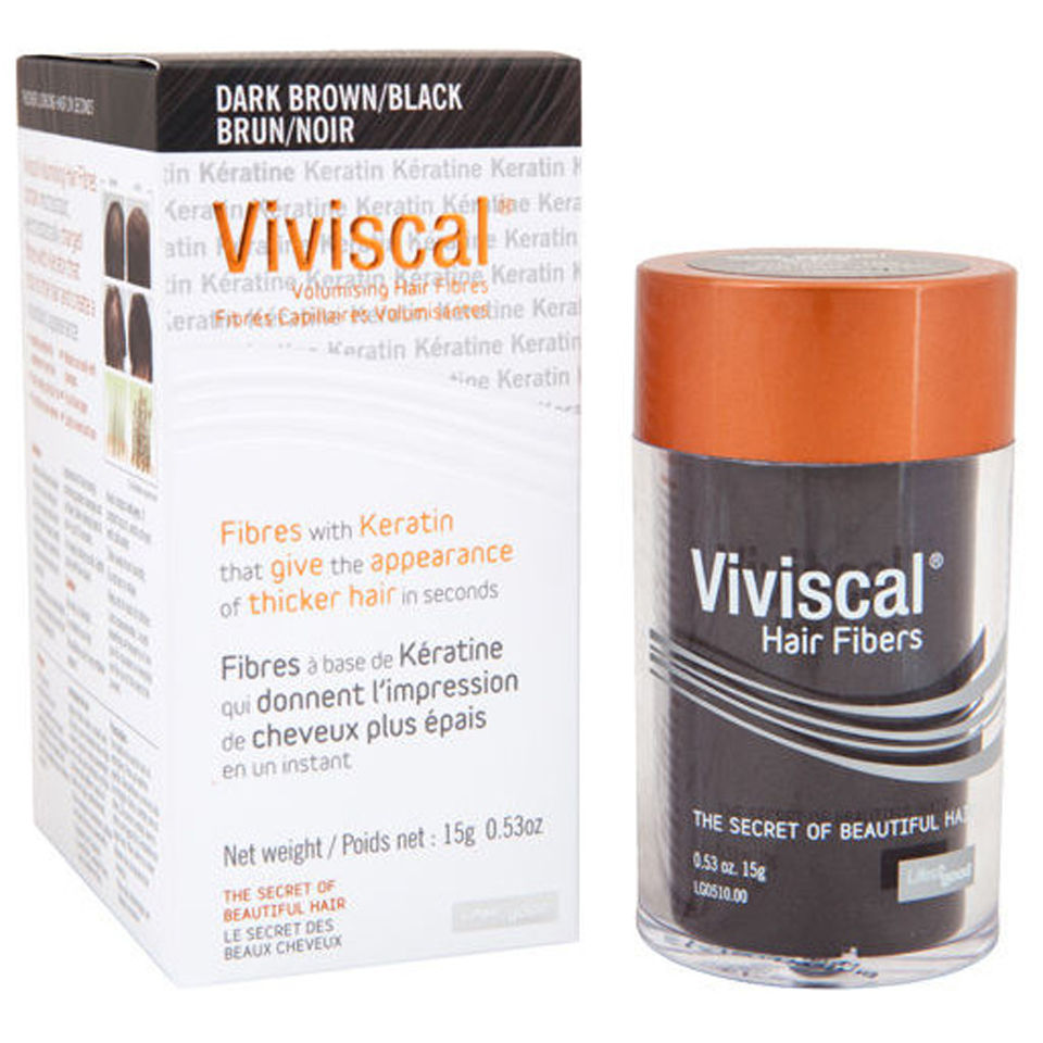 Viviscal Volumising Hair Fibres Dark Brown/Black (15g) Free Shipping Lookfantastic