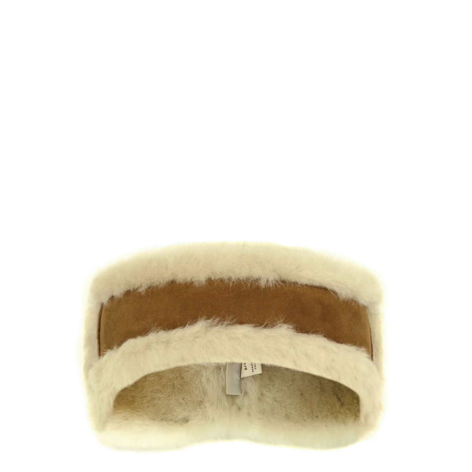 ugg reversible leather & shearling headband