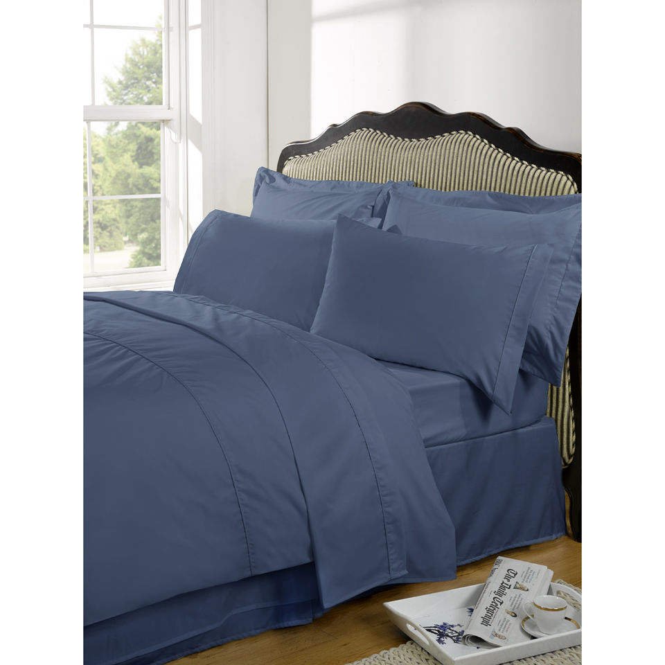 Highams 100 Egyptian Cotton Plain Dyed Duvet Cover And