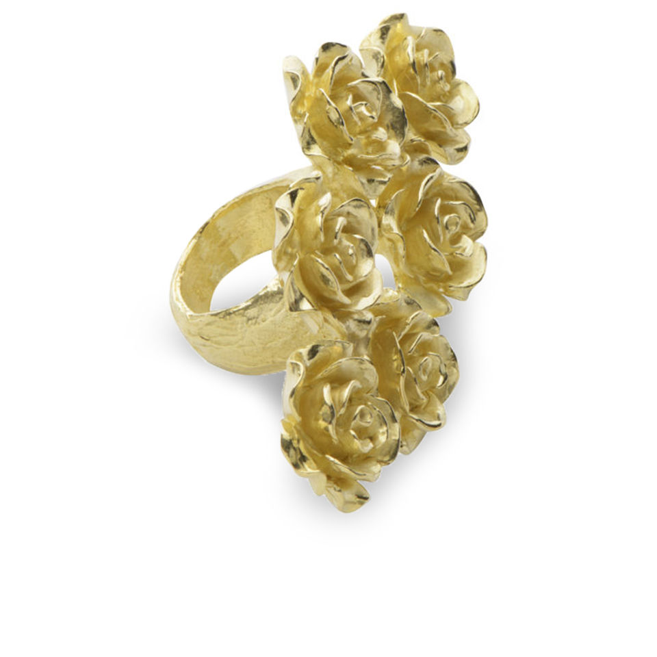 Daisy Knights Large Rose Ring - Gold - Free UK Delivery Available
