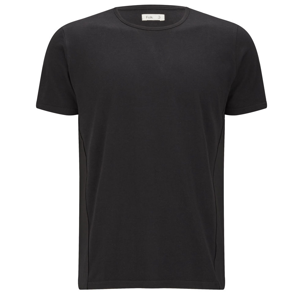 Folk Men's Panel T-Shirt - Black - Free UK Delivery Available