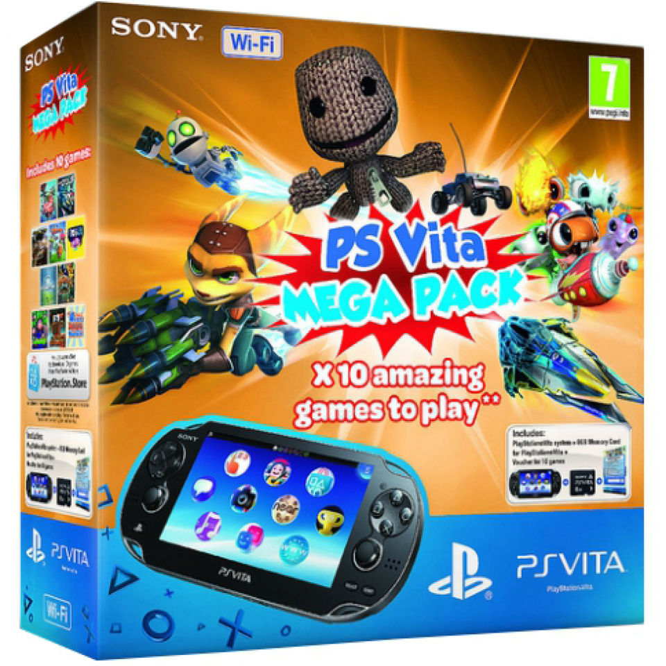 PS Vita (WiFi Enabled) Mega Pack (Includes 10 Games and 8Gb Memory