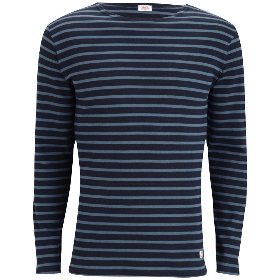 Armor Lux Men's Long Sleeved Striped T-Shirt - Rich Navy/Storm Blue ...