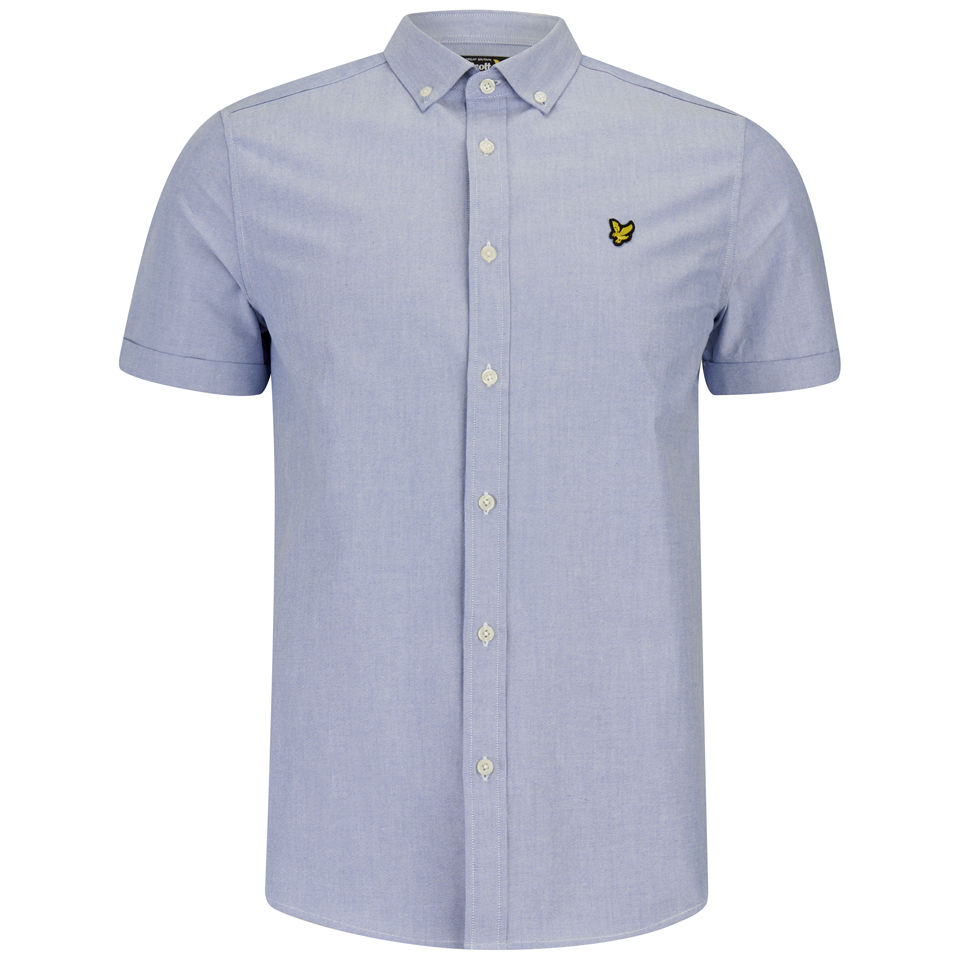 Lyle Scott Men S Plain Short Sleeve Oxford Shirt French Navy