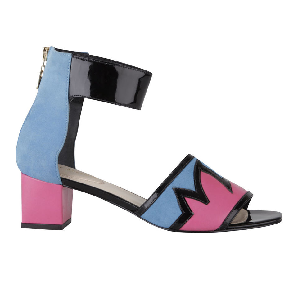 Kat Maconie Women's Geraldine Patent Leather Flame Low Heels Blue