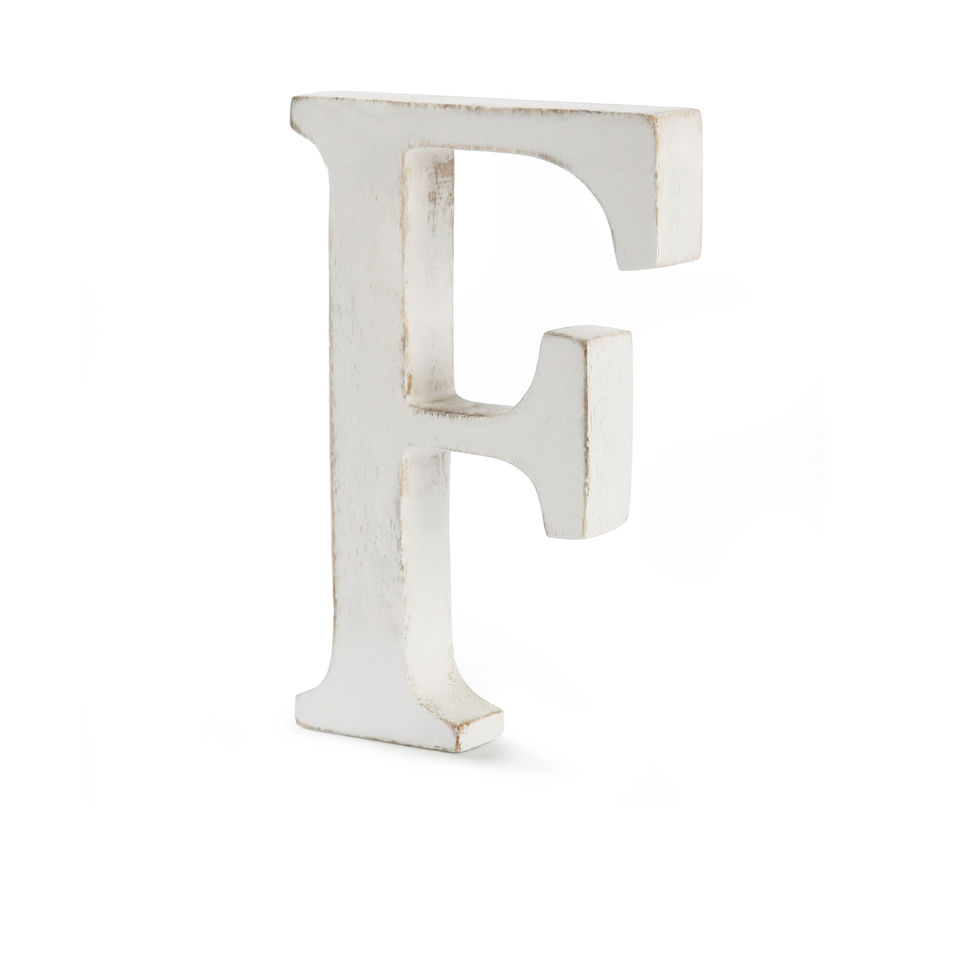 Nkuku Distressed Mango Wood Letters Distressed White F 15cm Homeware Zavvi Us