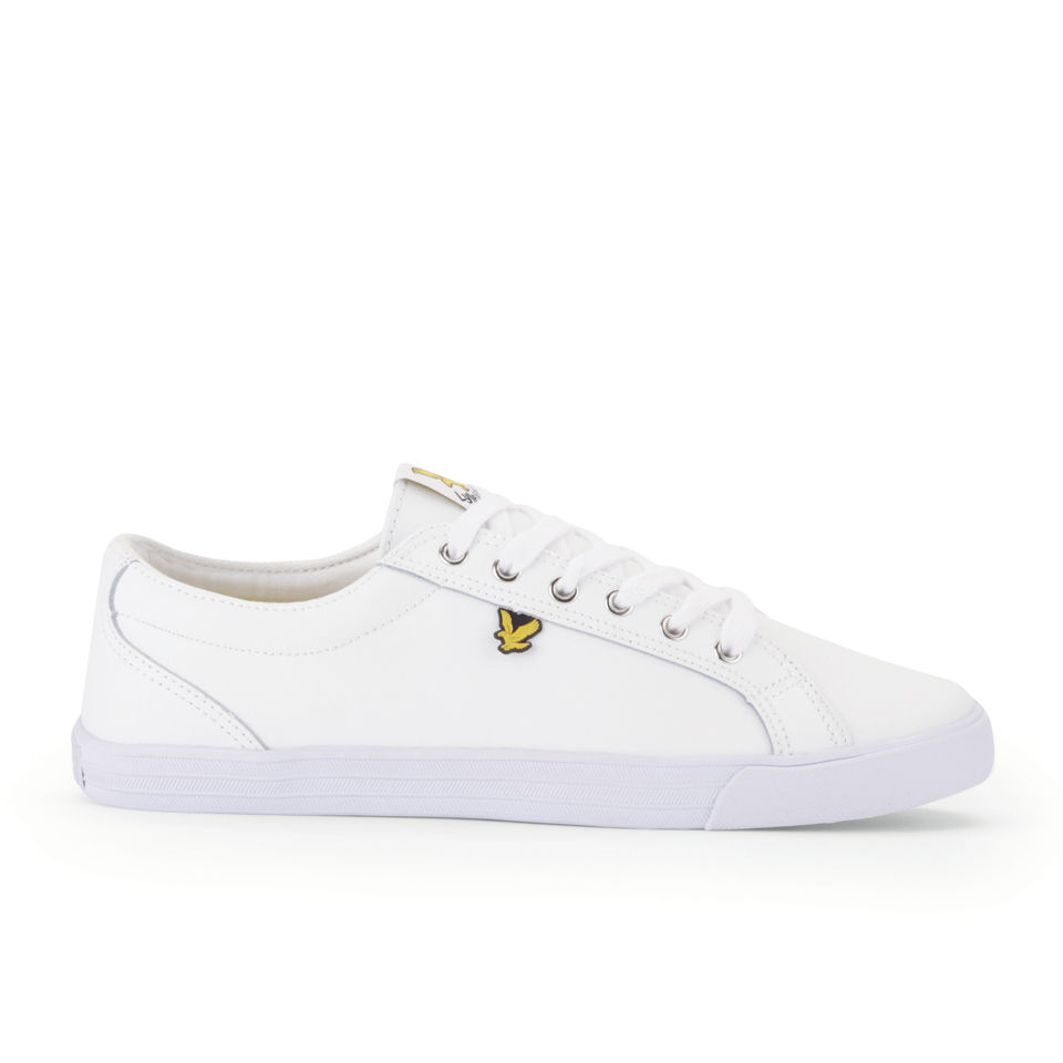 lyle and scott white leather trainers