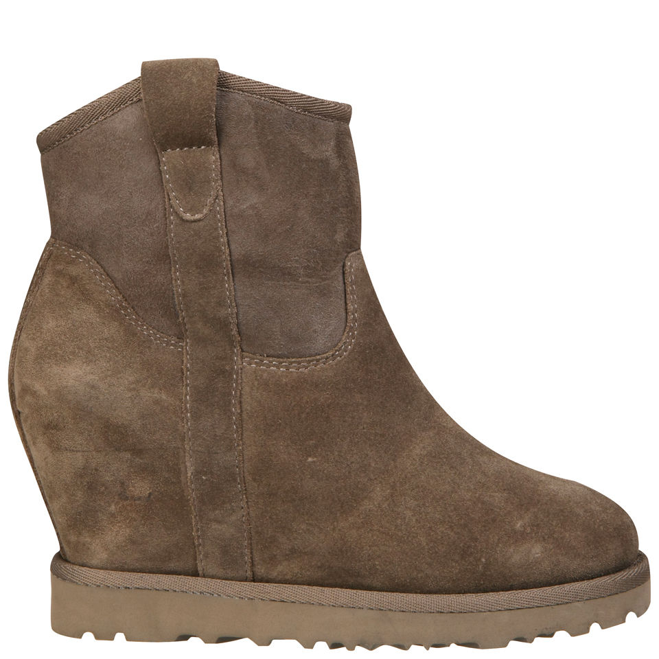 Ash Women S Yahoo Bis Suede Wedged Ankle Boots Stone Free Uk Delivery Available