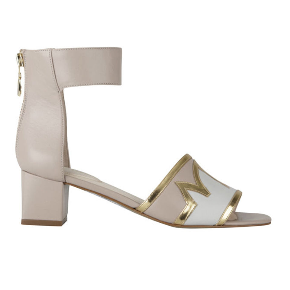 Kat Maconie Women's Geraldine Metallic Leather Flame Low Heels Flesh