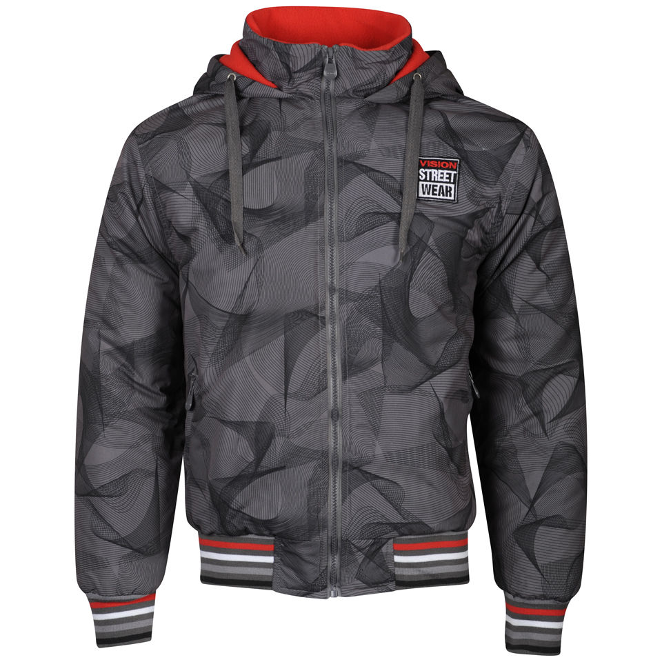 Vision Street Wear Men's Aop Hooded Jacket Gun Metal Clothing