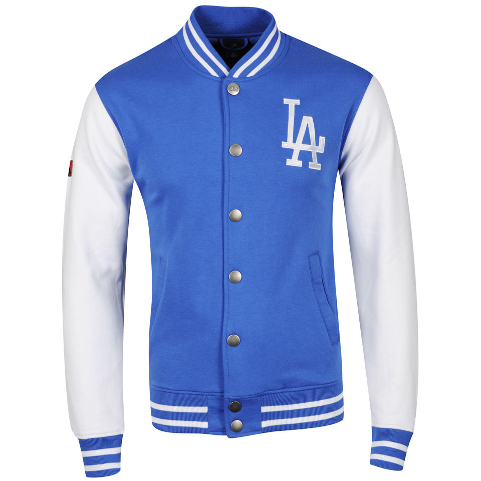 Majestic Men S La Dodgers Thurman Fleece Letterman Jacket Blue Sports Leisure Zavvi Uk