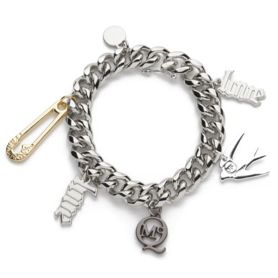 McQ Alexander McQueen Charm Bracelet - Shiny Silver - Free UK Delivery ...
