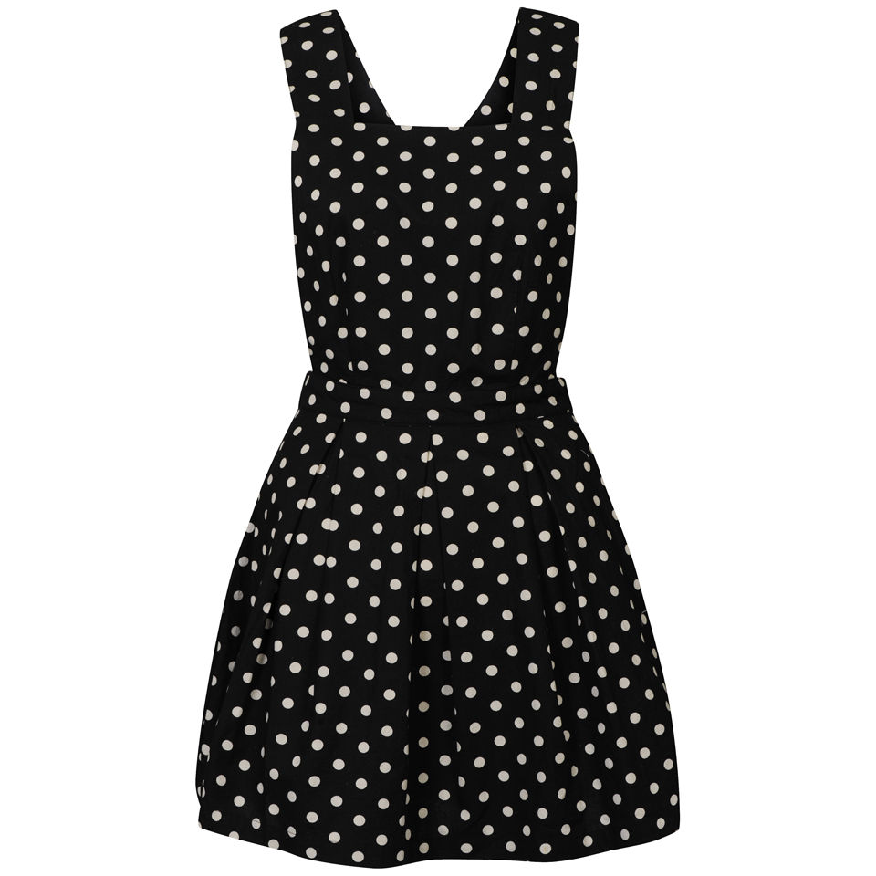 polka dot dungaree dress