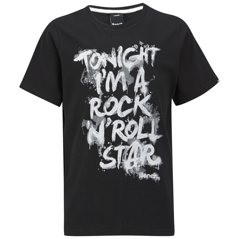 Bench Boys Rockstar T Shirt Black Clothing Thehut Com