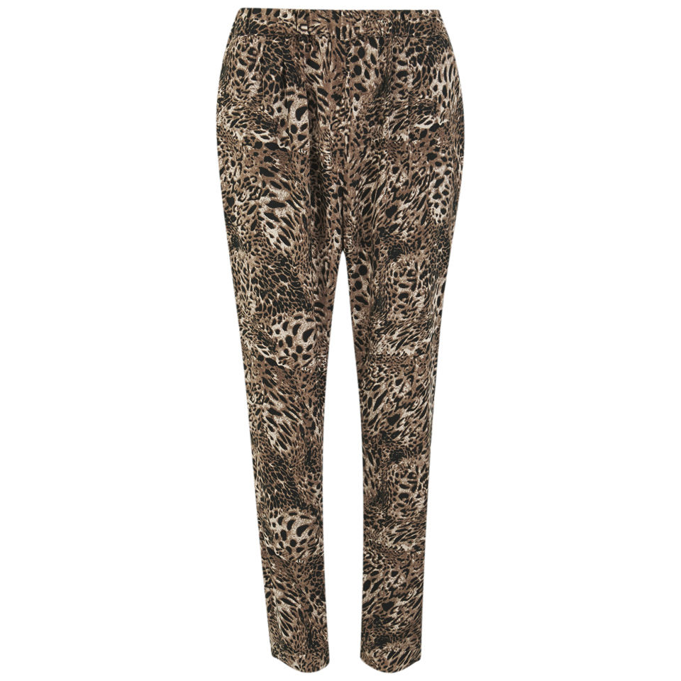 Vero Moda Women's Leopard Print Loose Pants - Black Womens Clothing ...
