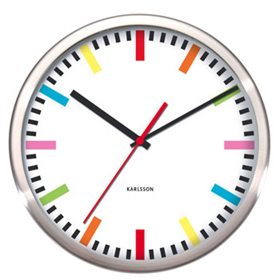 Karlsson Rainbow Wall Clock Steel/White IWOOT