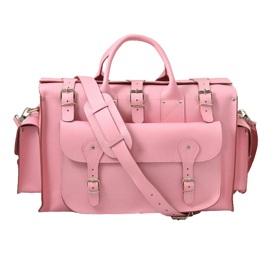 pink leather holdall